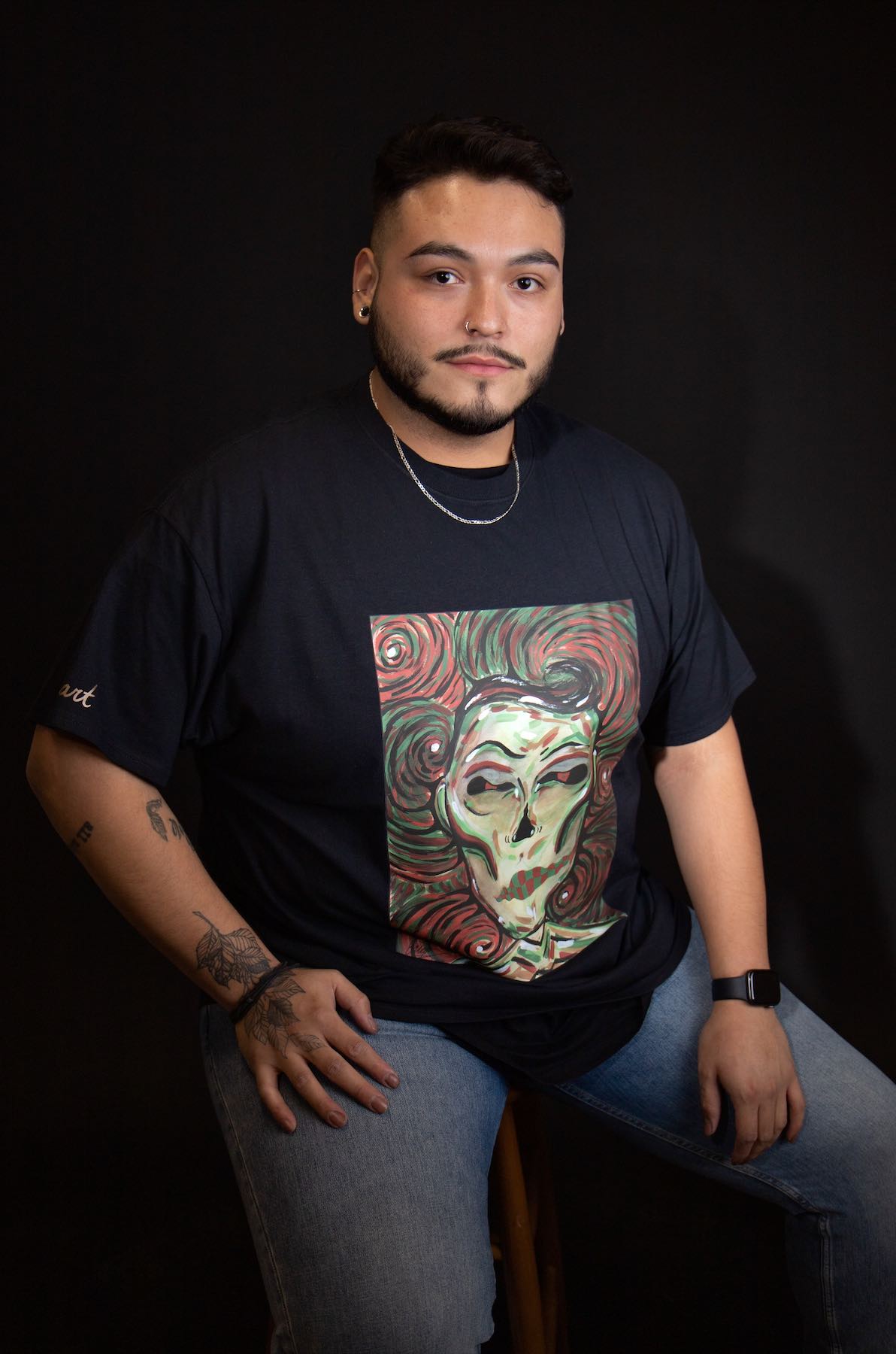 "Mikeswirl" Black Shirt Size: 3XL