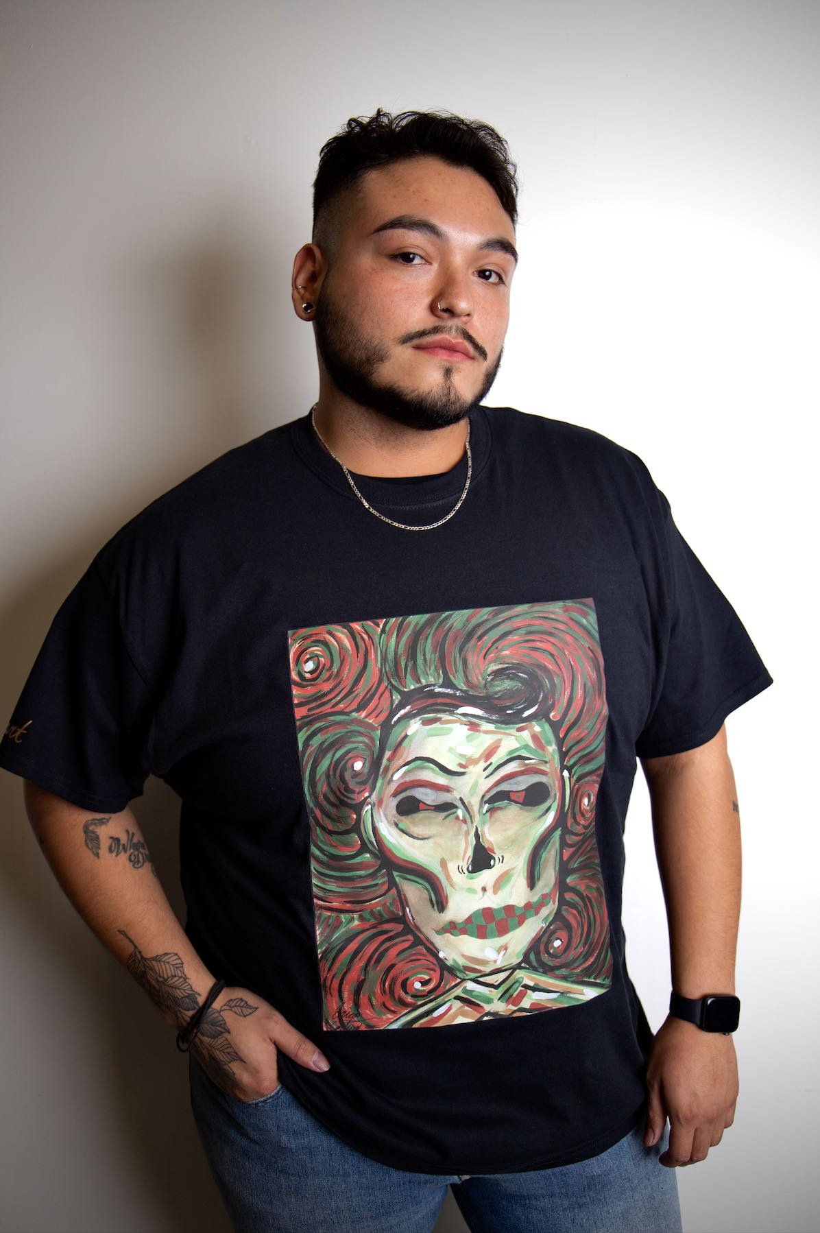 "Mikeswirl" Black Shirt Size: 3XL
