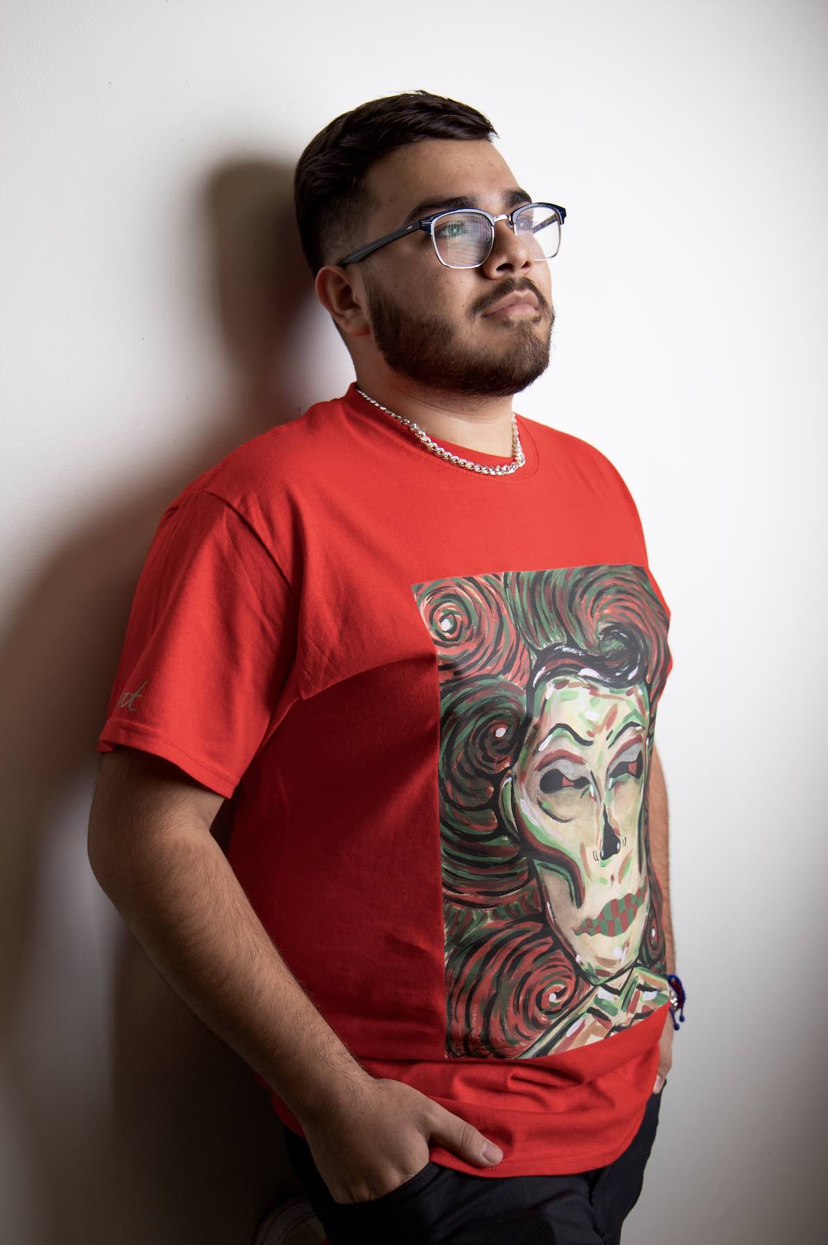 "Mikeswirl" Red Shirt Size: Large