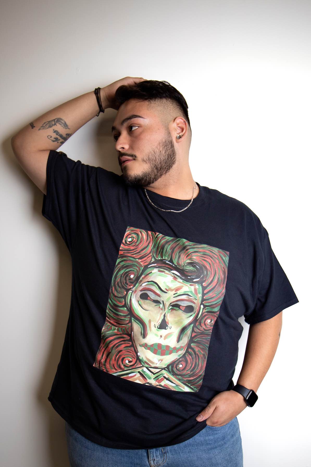 "Mikeswirl" Black Shirt Size: 3XL