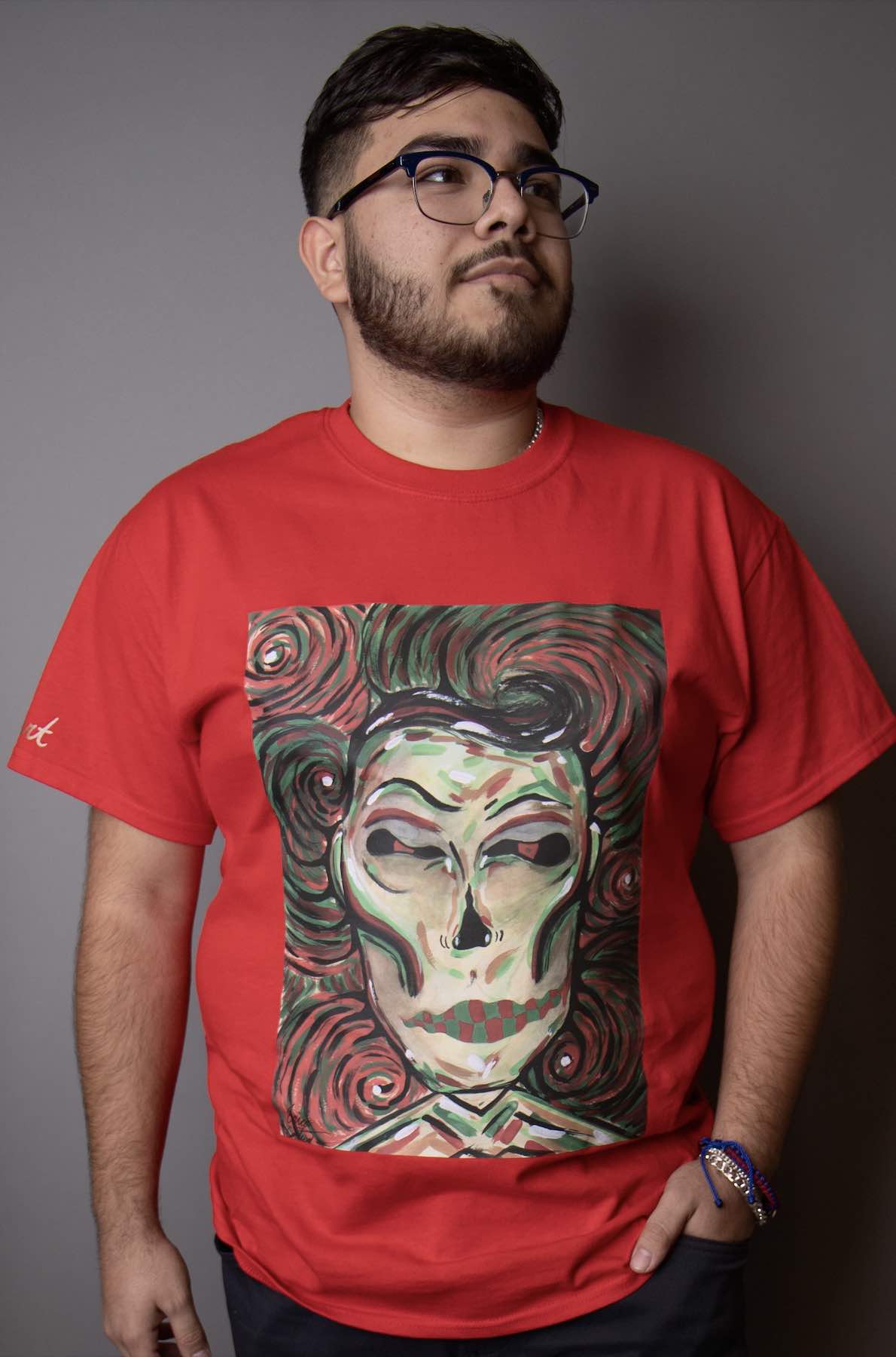 "Mikeswirl" Red Shirt Size: Large