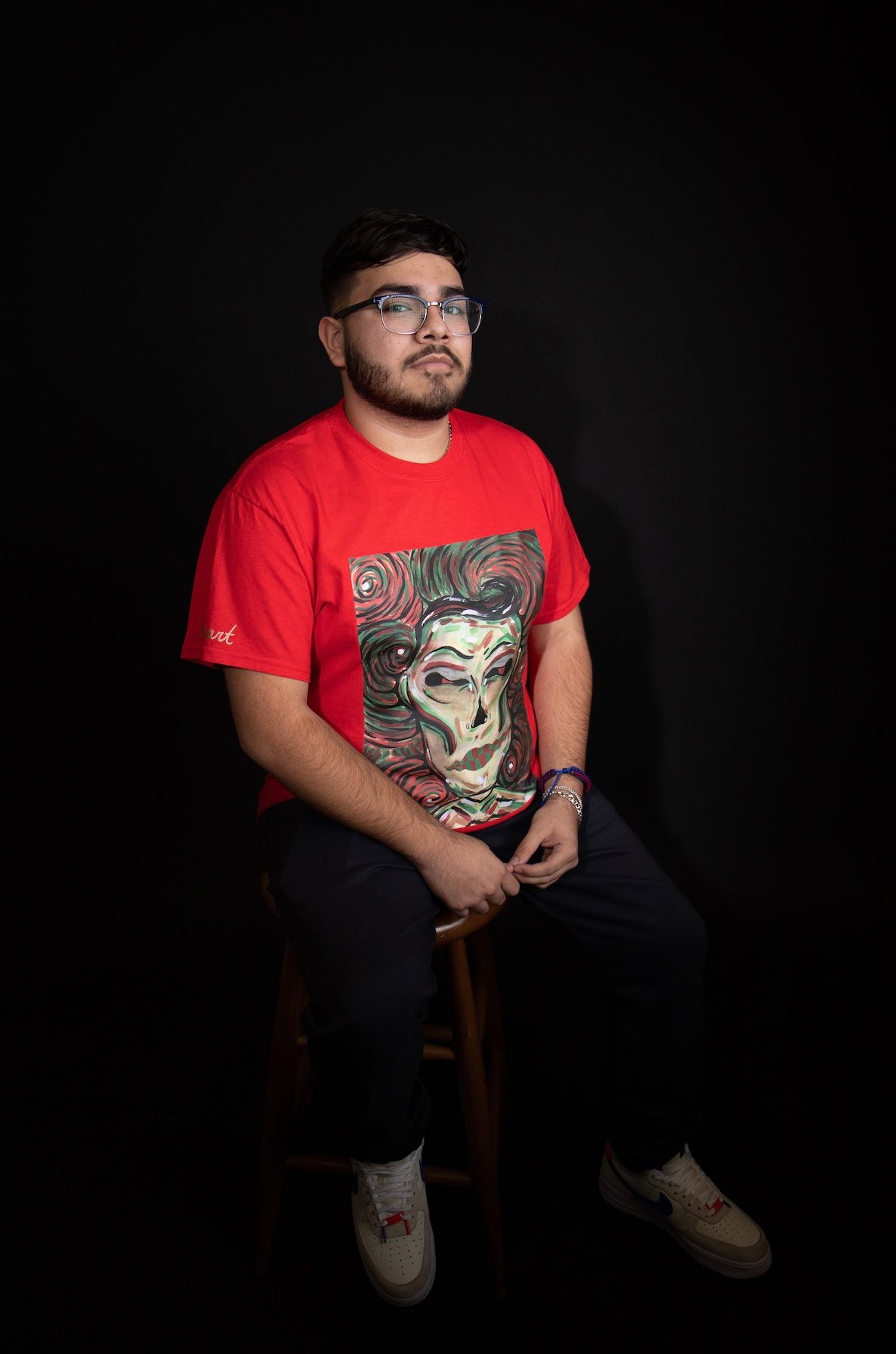 "Mikeswirl" Red Shirt Size: Large