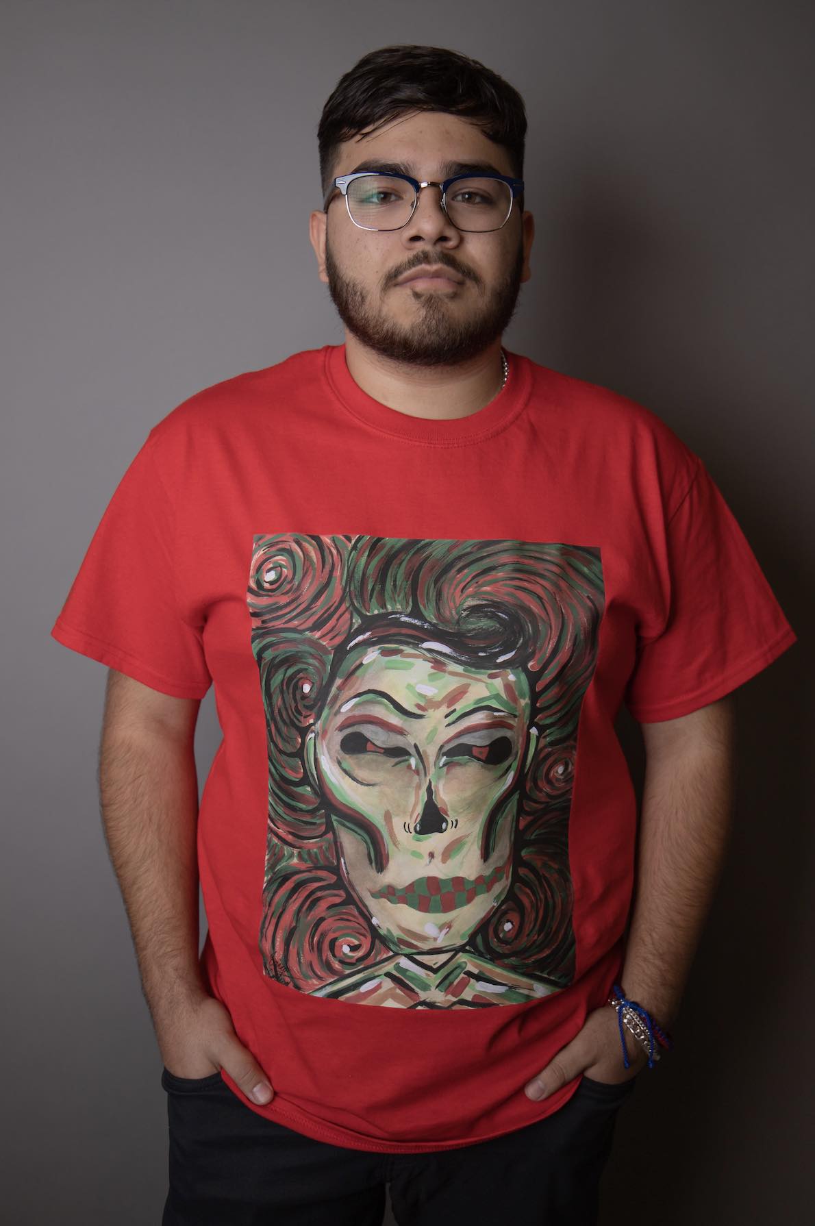 "Mikeswirl" Red Shirt Size: Large