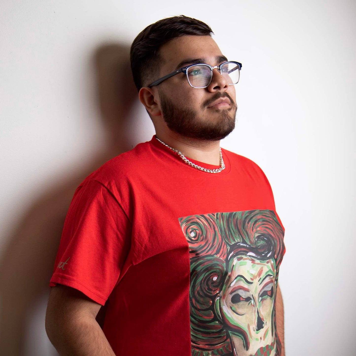 "Mikeswirl" Red Shirt Size: Large